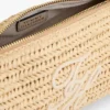 Script Monogram Raffia Chain Strap Bag Script Monogram Raffia Chain Strap Bag