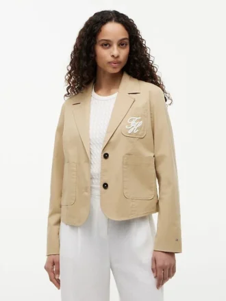 Script Monogram Stretch Twill Blazer