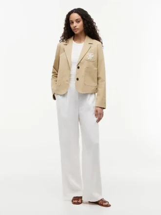 Script Monogram Stretch Twill Blazer