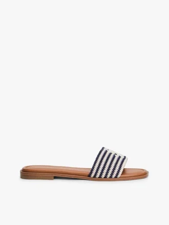 Script Monogram Stripe geweven slippers