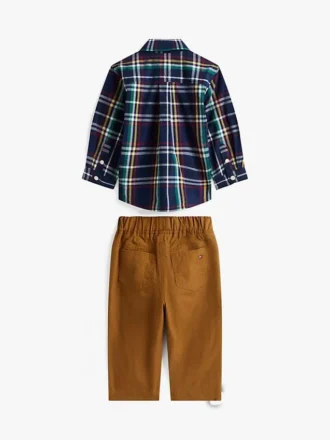 Set met geruit overhemd en broek voor baby’s Set met geruit overhemd en broek voor baby’s