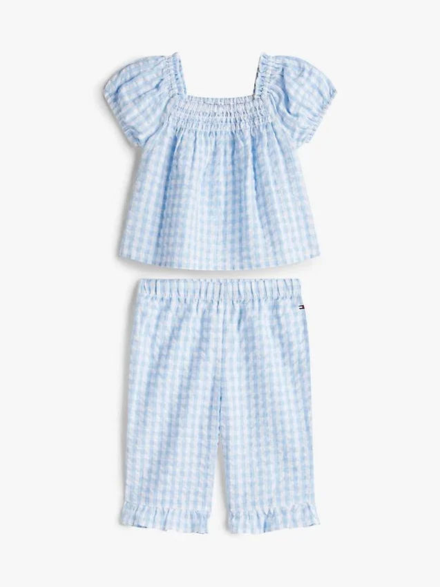 Set met geruite top en broek voor baby’s Set met geruite top en broek voor baby’s