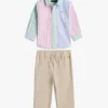Set met gestreept shirt en broek voor baby’s Set met gestreept shirt en broek voor baby’s