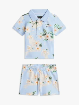 Set met polo en Shorts met bloemenprint voor baby’s