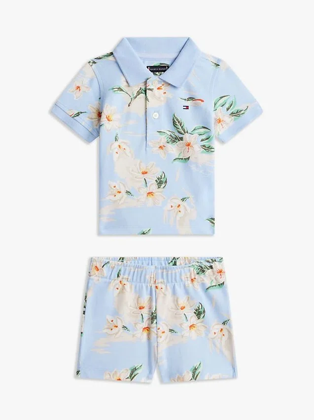 Set met polo en Shorts met bloemenprint voor baby’s Set met polo en Shorts met bloemenprint voor baby’s