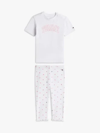 Set met T-shirt en legging met pointelle-patroon voor baby’s