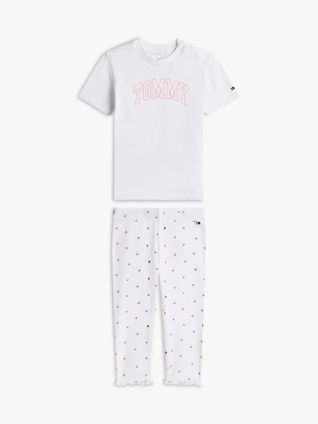Set met T-shirt en legging met pointelle-patroon voor baby’s Set met T-shirt en legging met pointelle-patroon voor baby’s