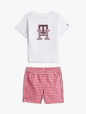 Set met T-shirt en Shorts met monogram voor baby’s