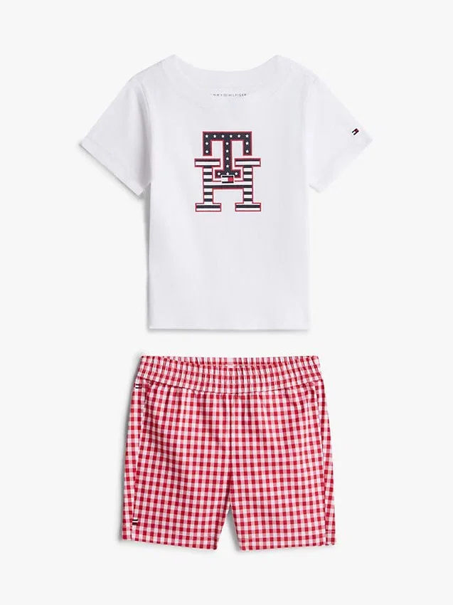 Set met T-shirt en Shorts met monogram voor baby’s Set met T-shirt en Shorts met monogram voor baby’s