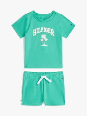 Set met T-shirt en Shorts met palmlogo voor baby’s