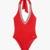 Signature Stripe Plunge Halter-zwempak Signature Stripe Plunge Halter-zwempak