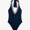 Signature Stripe Plunge Halter-zwempak Signature Stripe Plunge Halter-zwempak