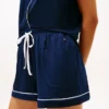 Slaapset met shirt en Shorts met contrasterende bies Slaapset met shirt en Shorts met contrasterende bies