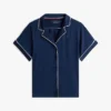 Slaapset met shirt en Shorts met contrasterende bies Slaapset met shirt en Shorts met contrasterende bies