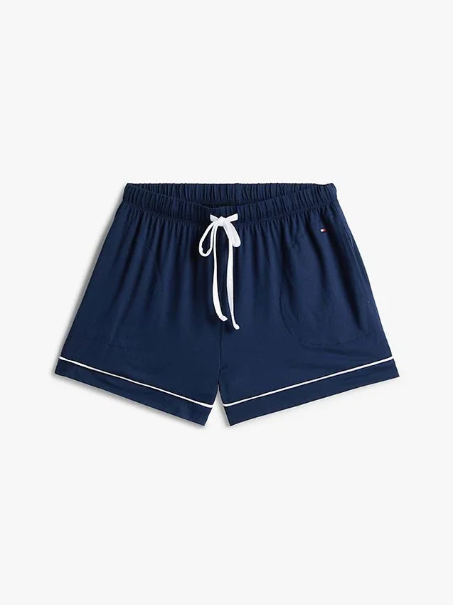 Slaapset met shirt en Shorts met contrasterende bies Slaapset met shirt en Shorts met contrasterende bies