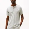 Slaapshirt van suède jersey met Henley-kraag