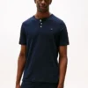 Slaapshirt van suède jersey met Henley-kraag Slaapshirt van suède jersey met Henley-kraag