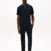 Slaapshirt van suède jersey met Henley-kraag Slaapshirt van suède jersey met Henley-kraag