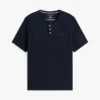 Slaapshirt van suède jersey met Henley-kraag Slaapshirt van suède jersey met Henley-kraag