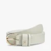 Slanke leren riem met monogram in reliëf Slanke leren riem met monogram in reliëf