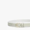 Slanke leren riem met monogram in reliëf Slanke leren riem met monogram in reliëf