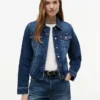 Slim Fit donkergewassen stretch-denimjas Slim Fit donkergewassen stretch-denimjas