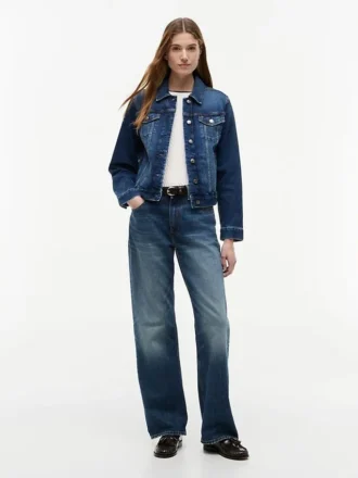 Slim Fit donkergewassen stretch-denimjas Slim Fit donkergewassen stretch-denimjas