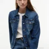 Slim Fit donkergewassen stretch-denimjas Slim Fit donkergewassen stretch-denimjas