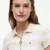 Slim Fit Polo met rits en rugbystrepen
