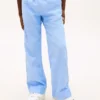 Slub katoenen broek met elastische tailleband voor kinderen