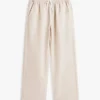Slub katoenen broek met elastische tailleband voor kinderen