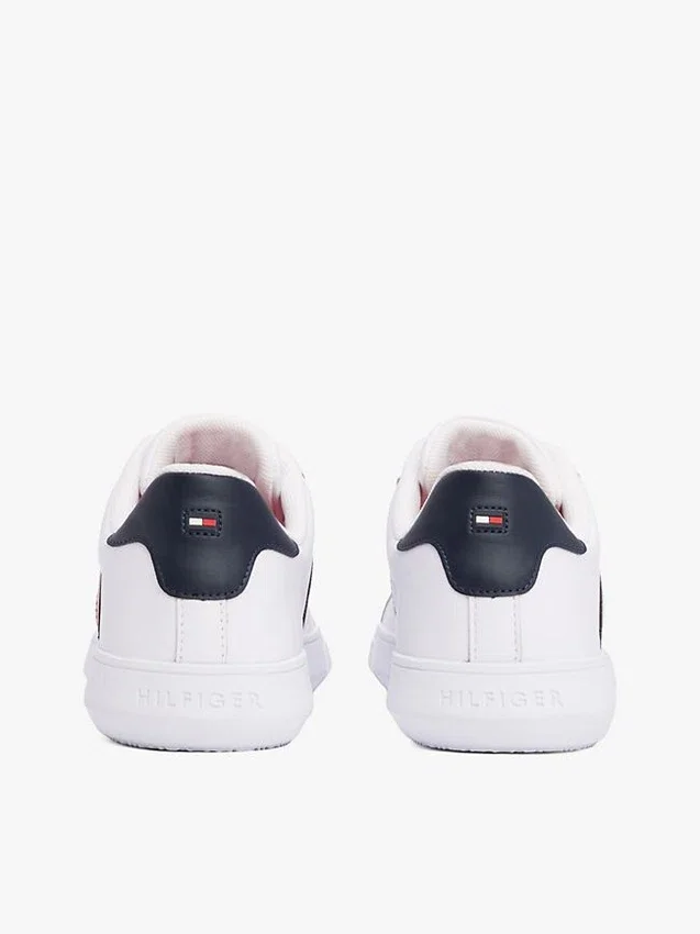 Sneaker met gestreepte leren cupzool Sneaker met gestreepte leren cupzool