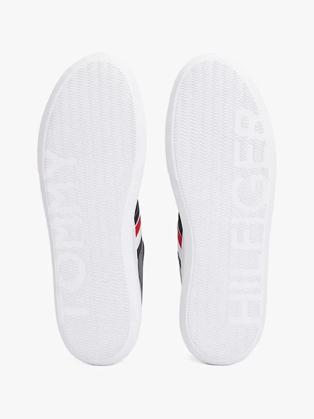 Sneaker met gestreepte leren cupzool Sneaker met gestreepte leren cupzool