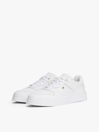 Sneaker met gladde leren cupzool
