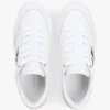 Sneaker met leren cupzool en geweven streep Sneaker met leren cupzool en geweven streep