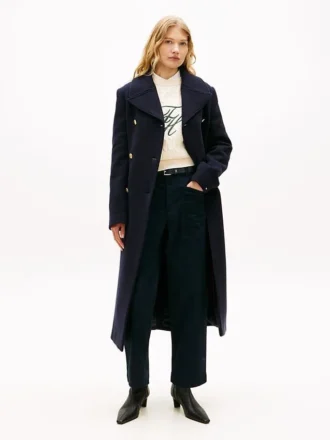 Stretch broek met wijde pijpen