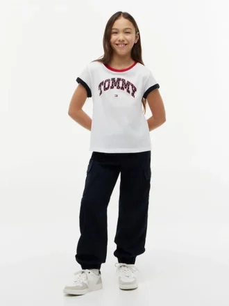 Stretch chino cargo-joggingbroek voor kinderen