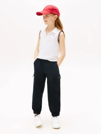 Stretch chino cargo-joggingbroek voor kinderen