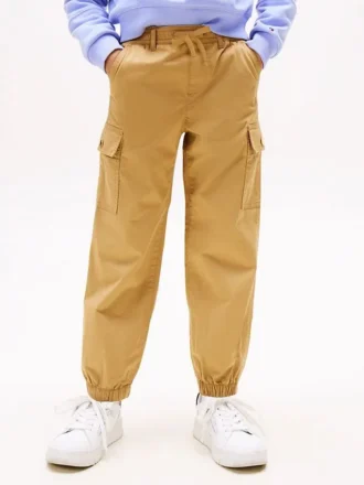 Stretch chino cargo-joggingbroek voor kinderen