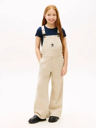 Stretch-denim overall met wijde pijpen voor kinderen
