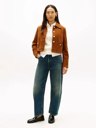 Stretch High-Rise Barrel-Jeans