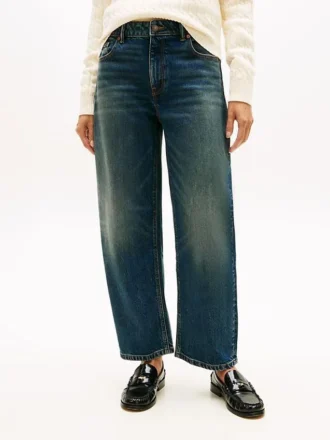 Stretch High-Rise Barrel-Jeans