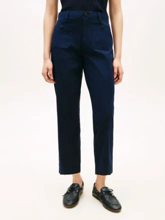 Stretch-katoen-broek met zakken