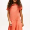 Stretch-polojurk met plooien voor kinderen Stretch-polojurk met plooien voor kinderen
