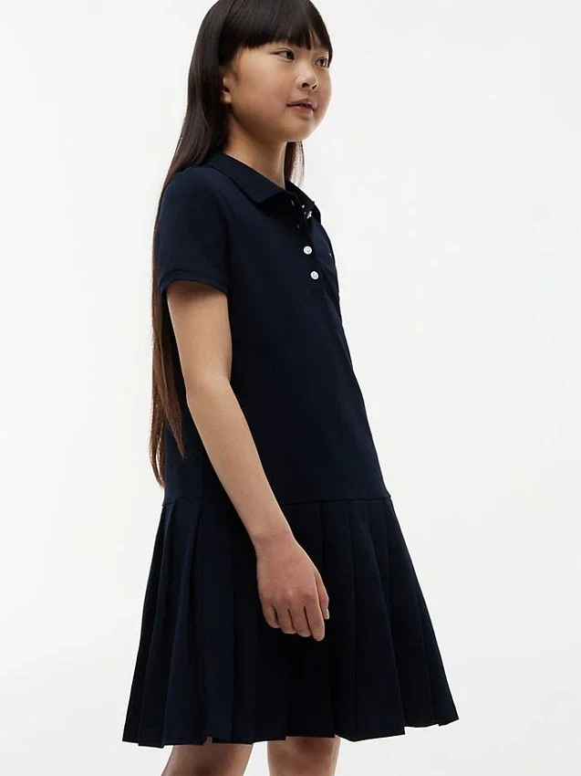 Stretch-polojurk met plooien voor kinderen Stretch-polojurk met plooien voor kinderen