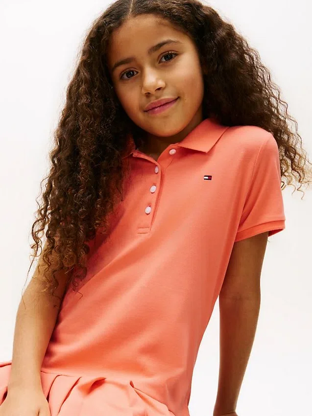 Stretch-polojurk met plooien voor kinderen Stretch-polojurk met plooien voor kinderen
