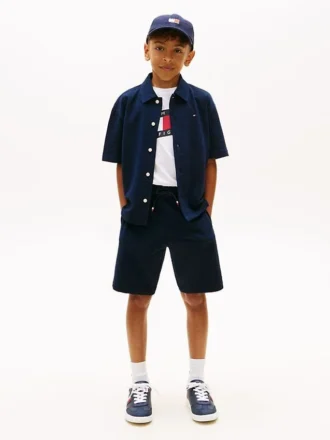 Stretch seersuckershort voor kinderen
