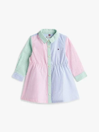Stretch-shirtjurk met gemengde strepen voor baby’s