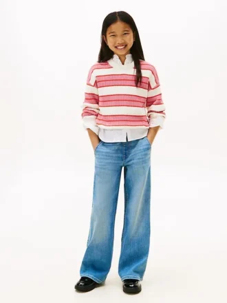 Stretch utility-Jeans met wijde pijpen voor kinderen