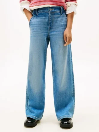 Stretch utility-Jeans met wijde pijpen voor kinderen